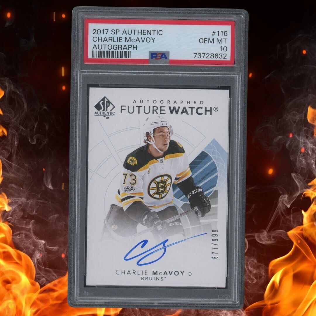 2017-18 SP Authentic CHARLIE MCAVOY Future Watch Auto /999 PSA 10 #116 Rookie