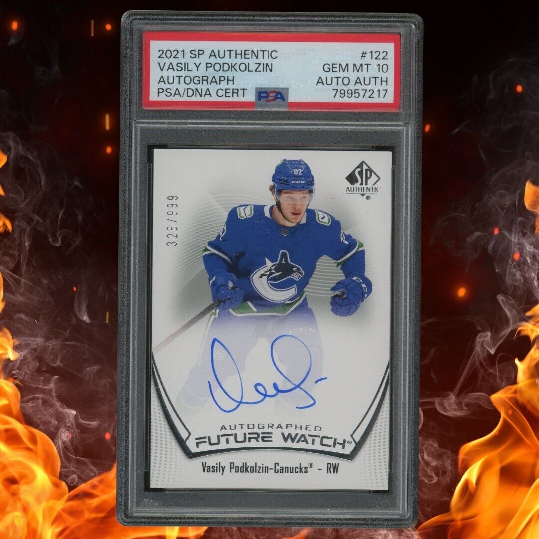 2021-22 SP Authentic VASILY PODKOLZIN Future Watch Auto /999 PSA 10 #122 Rookie