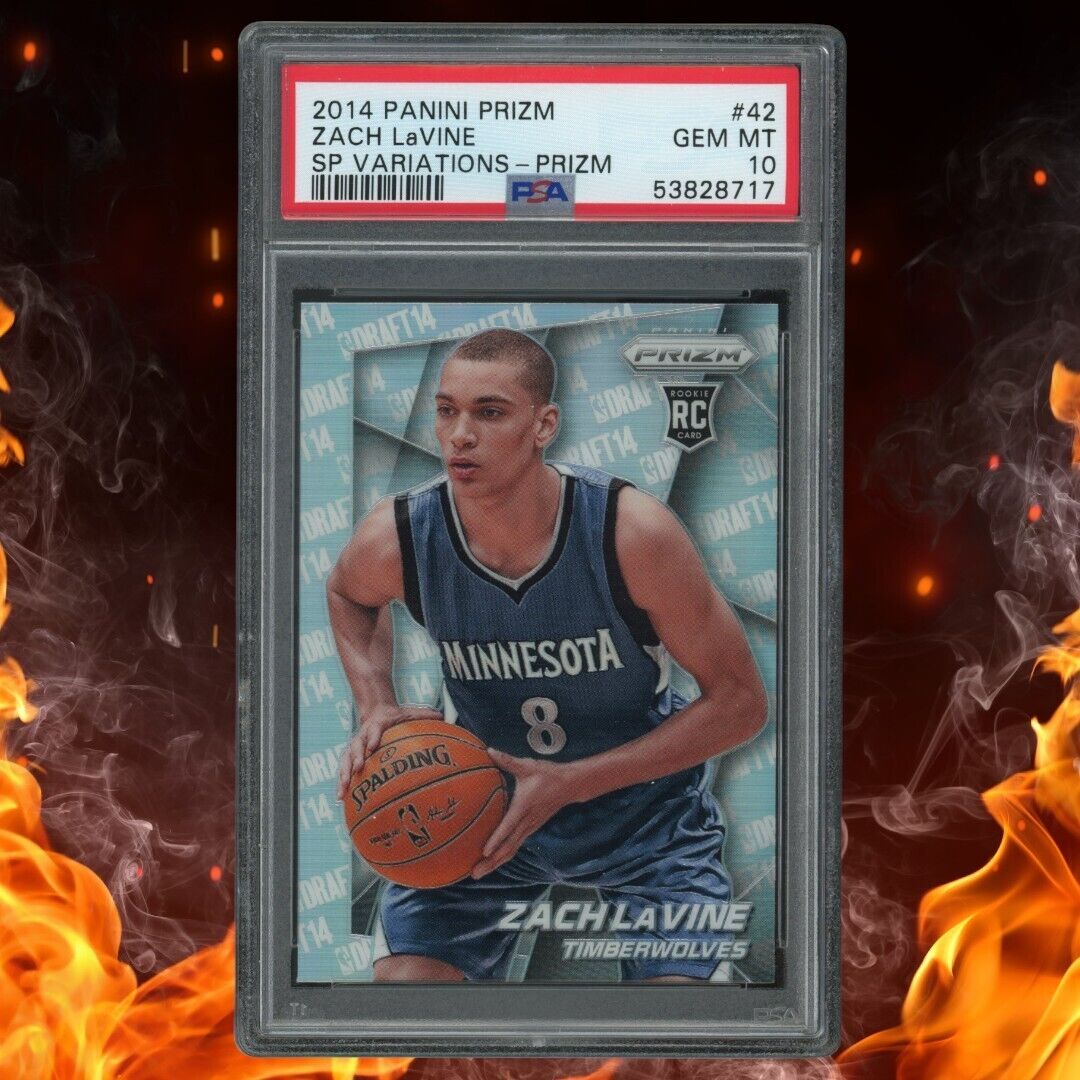 2014-15 Panini Prizm ZACH LAVINE Rookie SP Variations Silver Prizm PSA 10 #42