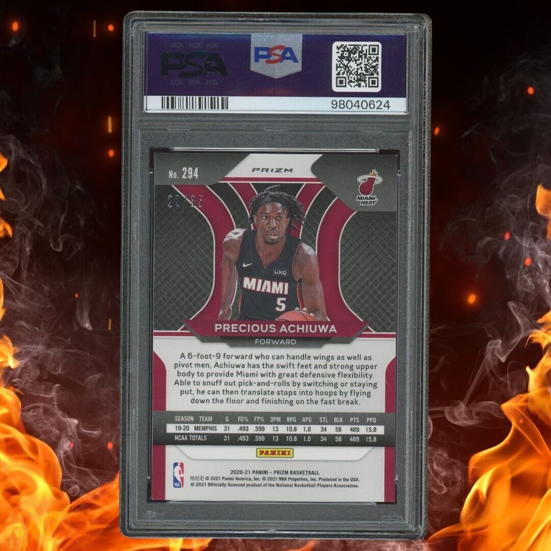 2020-21 Panini Prizm PRECIOUS ACHIUWA Rookie /35 Blue Shimmer Prizm PSA 9 #294