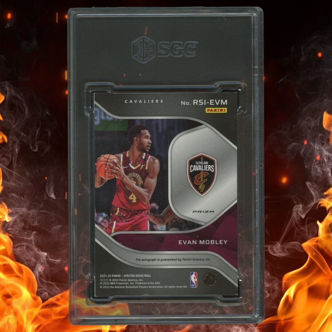 2021-22 Panini Spectra EVAN MOBLEY Rookie Auto /49 Radiant Signatures SGC 8 #EVM