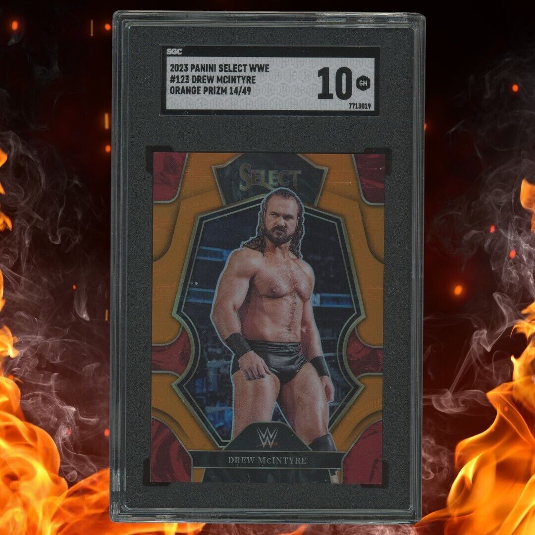 2023 Panini Select WWE DREW MCINTYRE /49 Orange Prizm SGC 10 #123