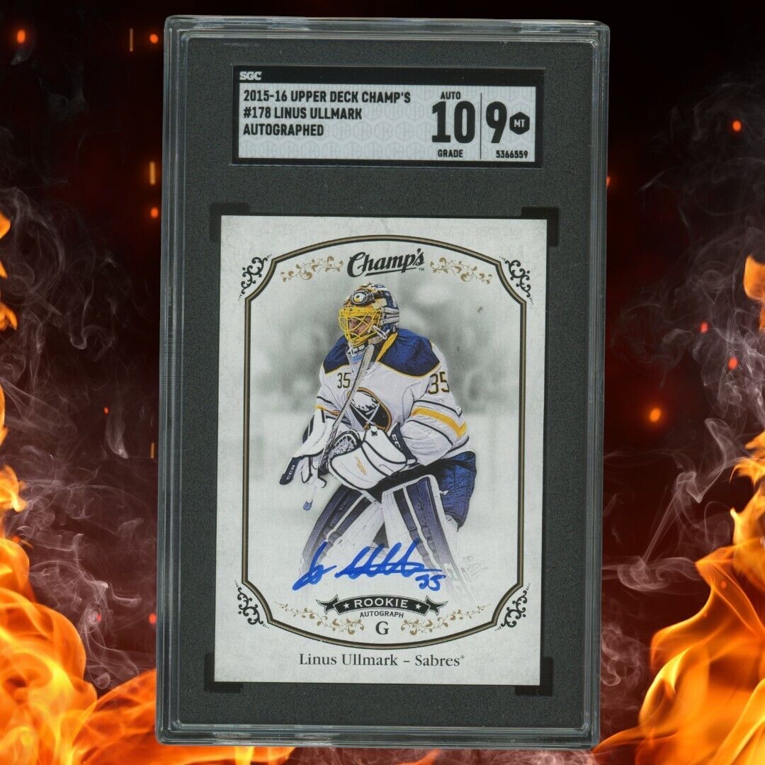 2015-16 Upper Deck Champ's LINUS ULLMARK Rookie Auto SGC 9 #178