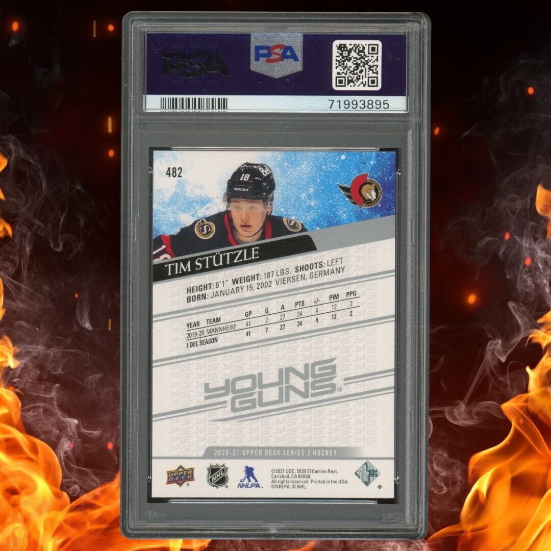2020-21 Upper Deck TIM STUTZLE Young Guns PSA 9 #482 Rookie