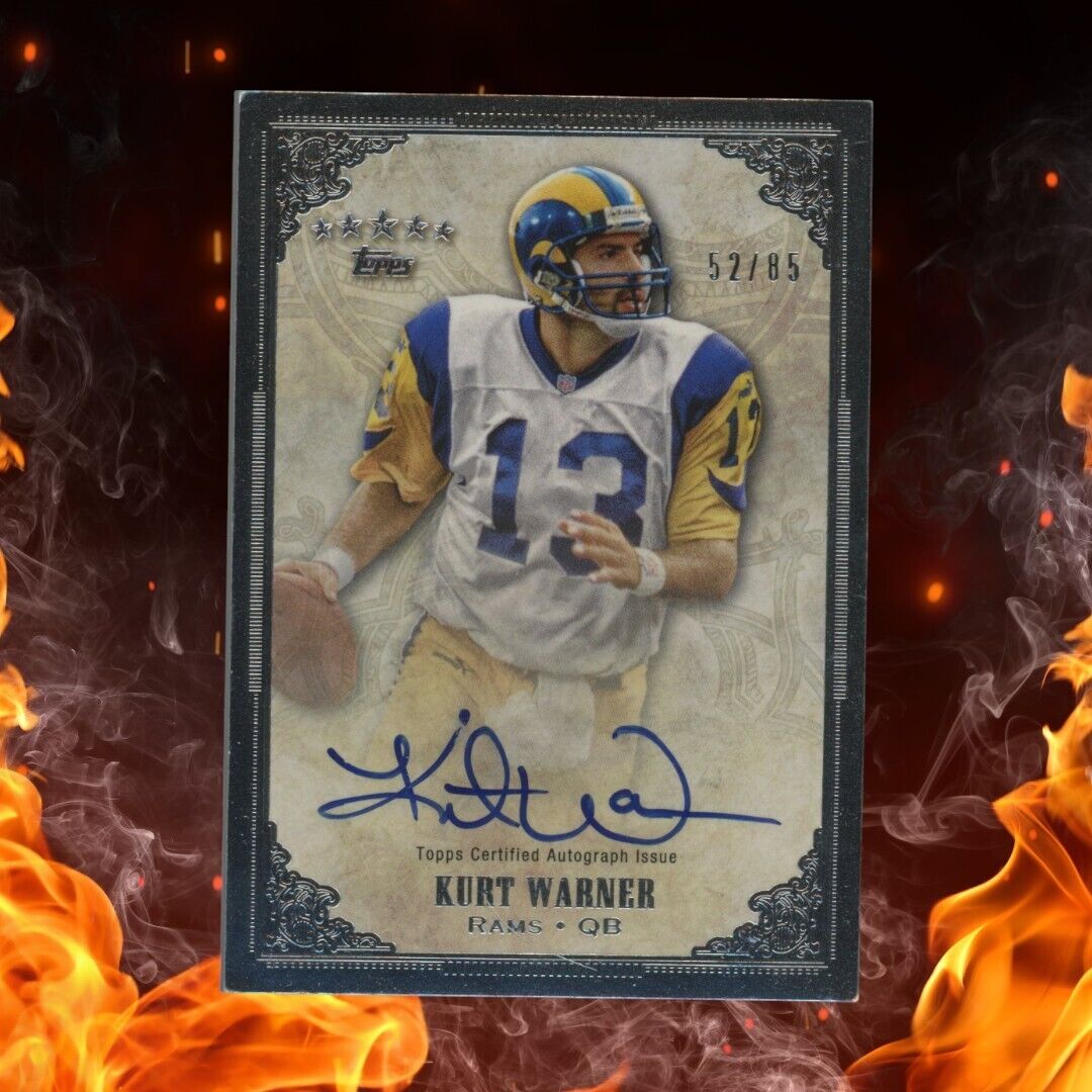 2012 Topps Five Star Football KURT WARNER Auto /85 Silver Border #FSS-KW