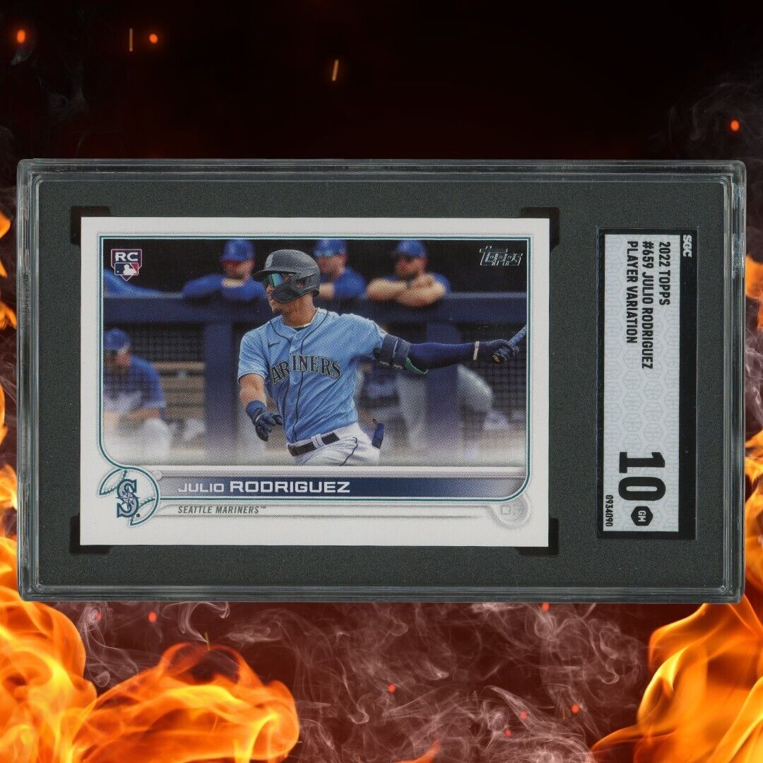 2022 Topps Series 2 JULIO RODRIGUEZ Rookie Player Variation SGC 10 #659 SP