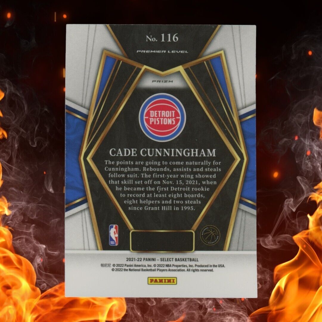 2021-22 Panini Select CADE CUNNINGHAM Rookie Gold Wave Prizm #116 SP