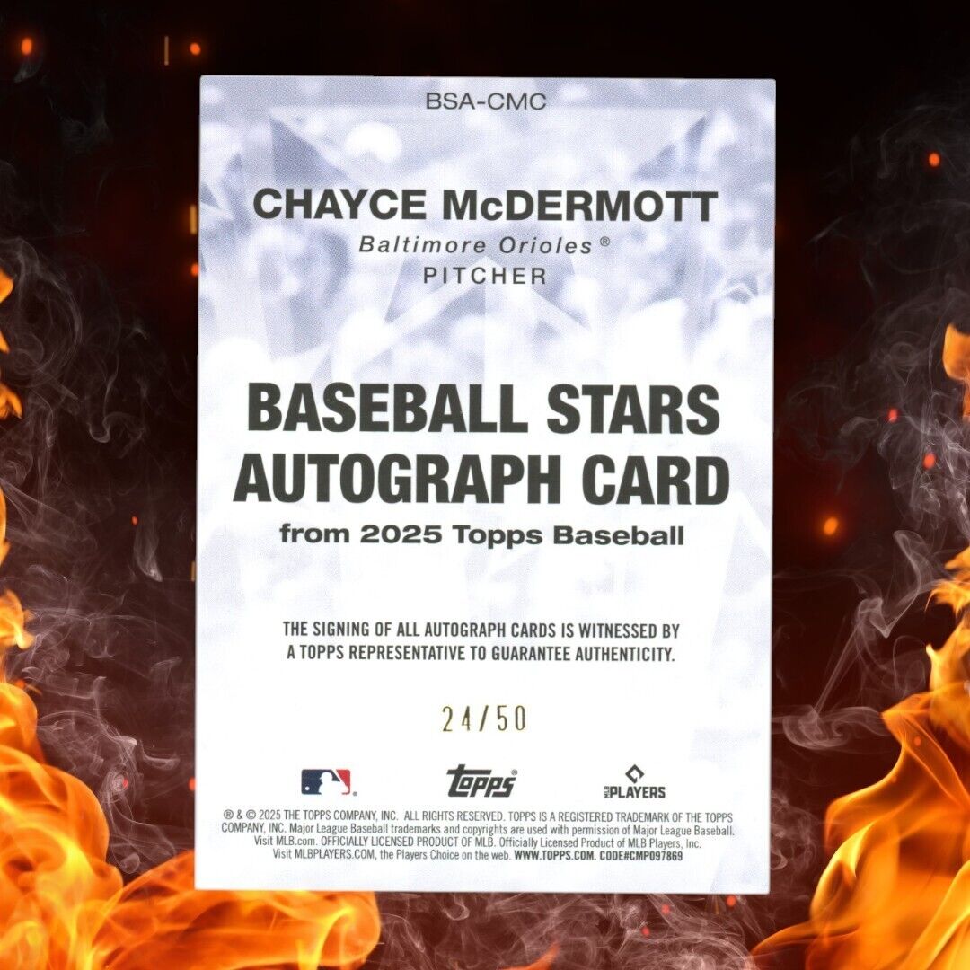 2025 Topps Series 1 CHAYCE MCDERMOTT Rookie Auto Baseball Stars /50 Gold BSA-CMC