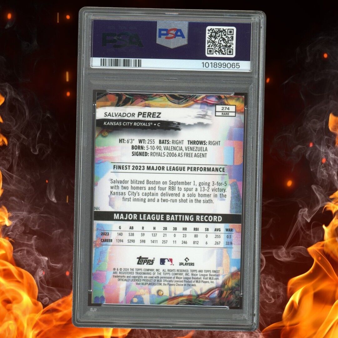 2024 Topps Finest SALVADOR PEREZ /25 Green Refractor PSA 9 #274