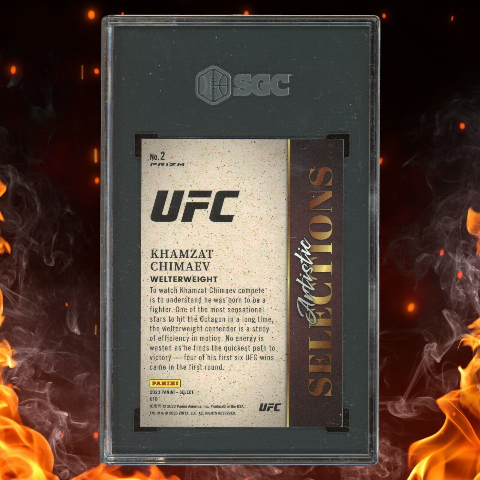 2023 Panini Select UFC KHAMZAT CHIMAEV Artistic Selections SGC 9.5 #2 Case Hit
