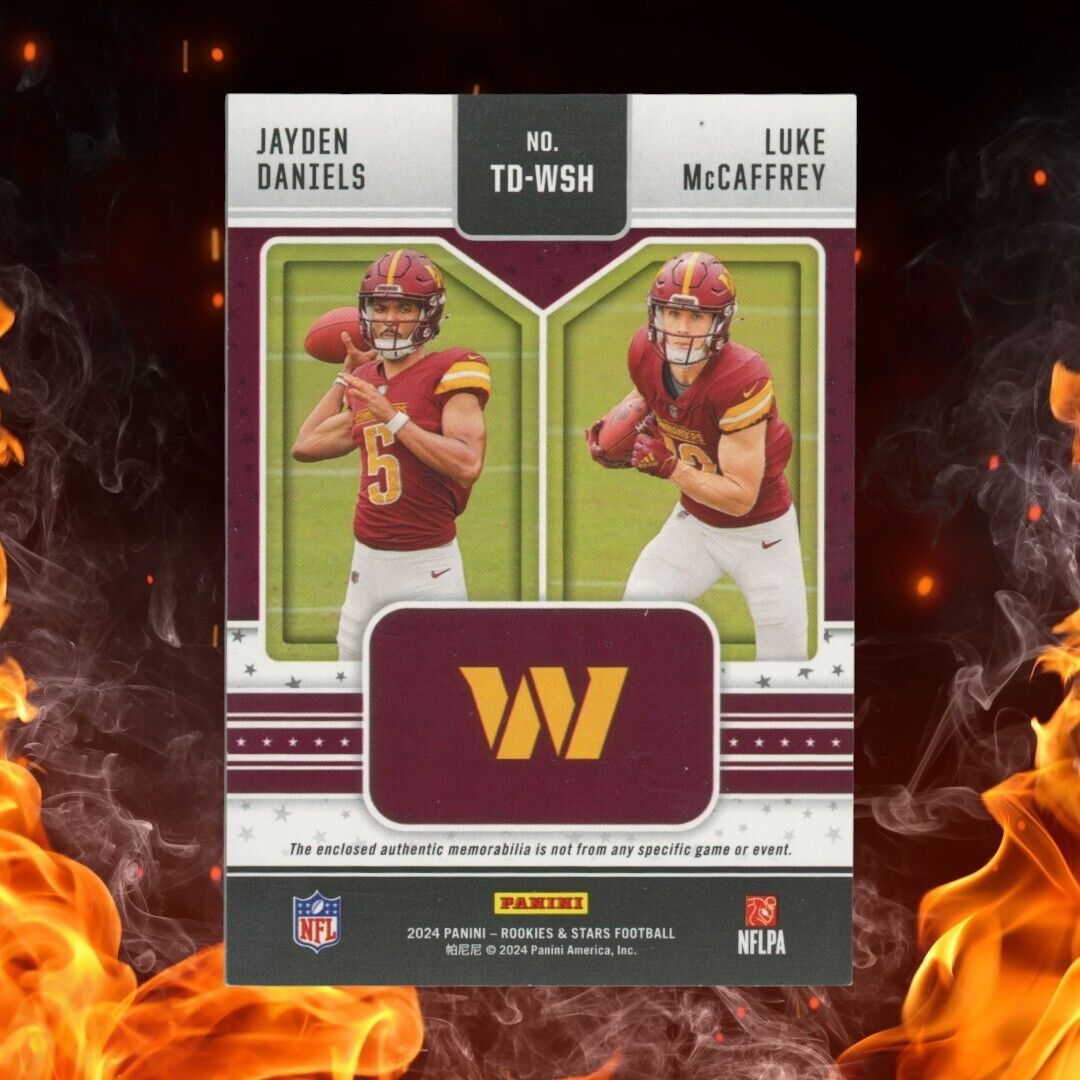 2024 Panini Rookies & Stars JAYDEN DANIELS / LUKE MCCAFFREY Dual Jersey Duals