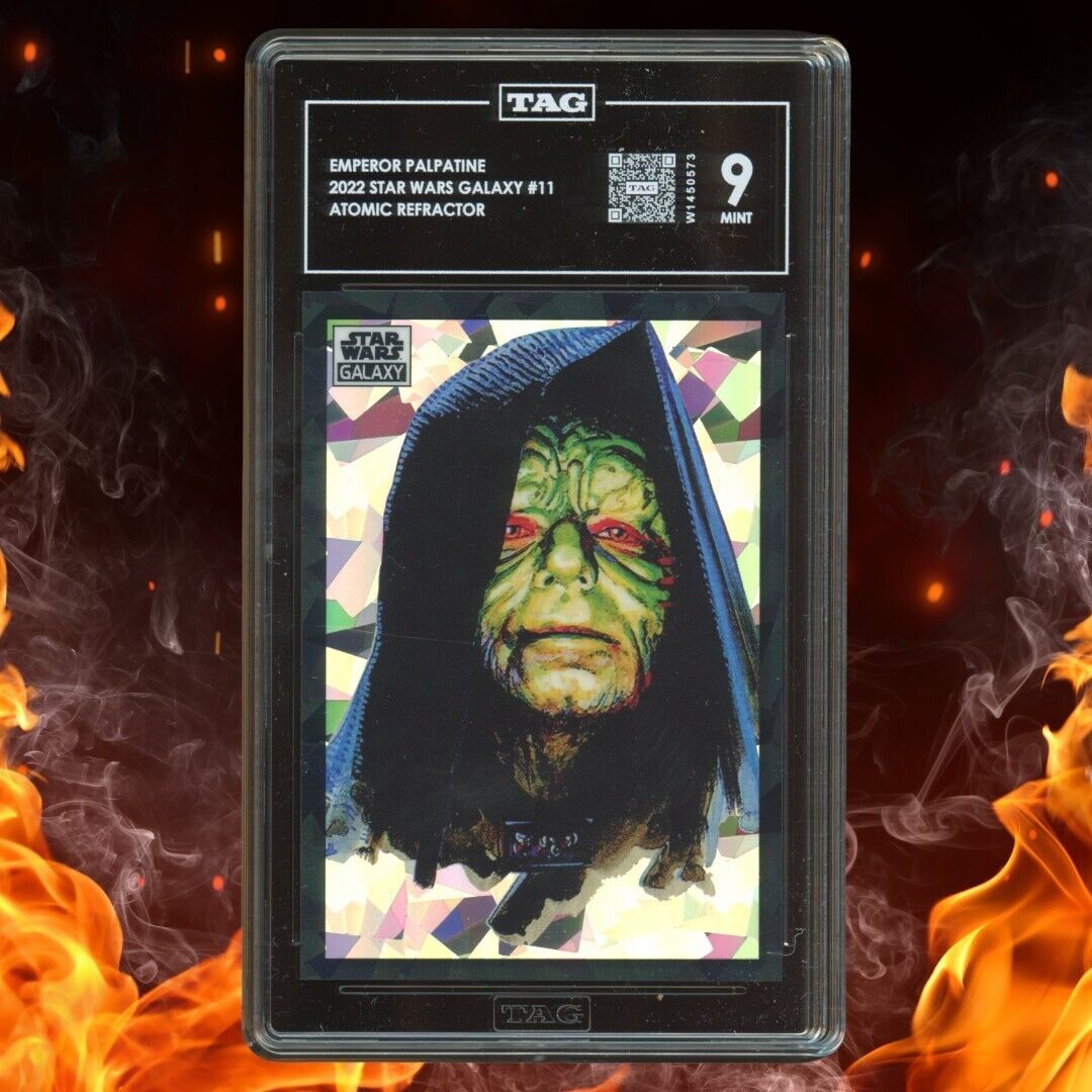 2022 Topps Chrome Star Wars Galaxy EMPOROR PALPATINE Atomic Refractor TAG 9 #11