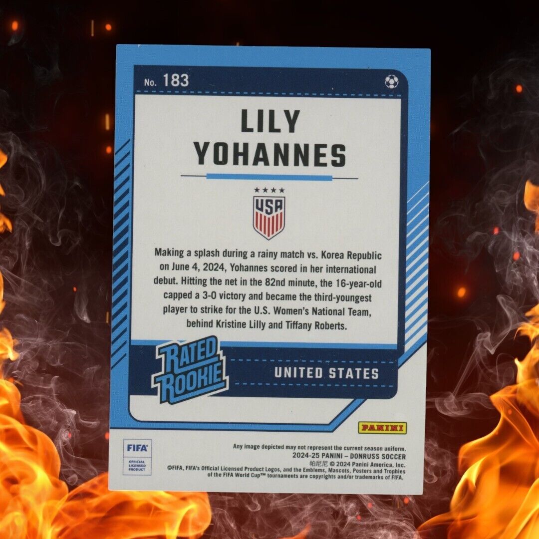2024-25 Panini Donruss Soccer LILY YOHANNES Rated Rookie /25 Purple #183
