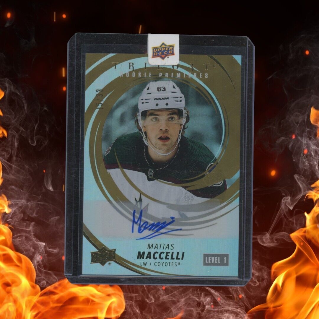 2022-23 Upper Deck Trilogy MATIAS MACCELLI Rookie Auto /33 Premieres Level 1 211