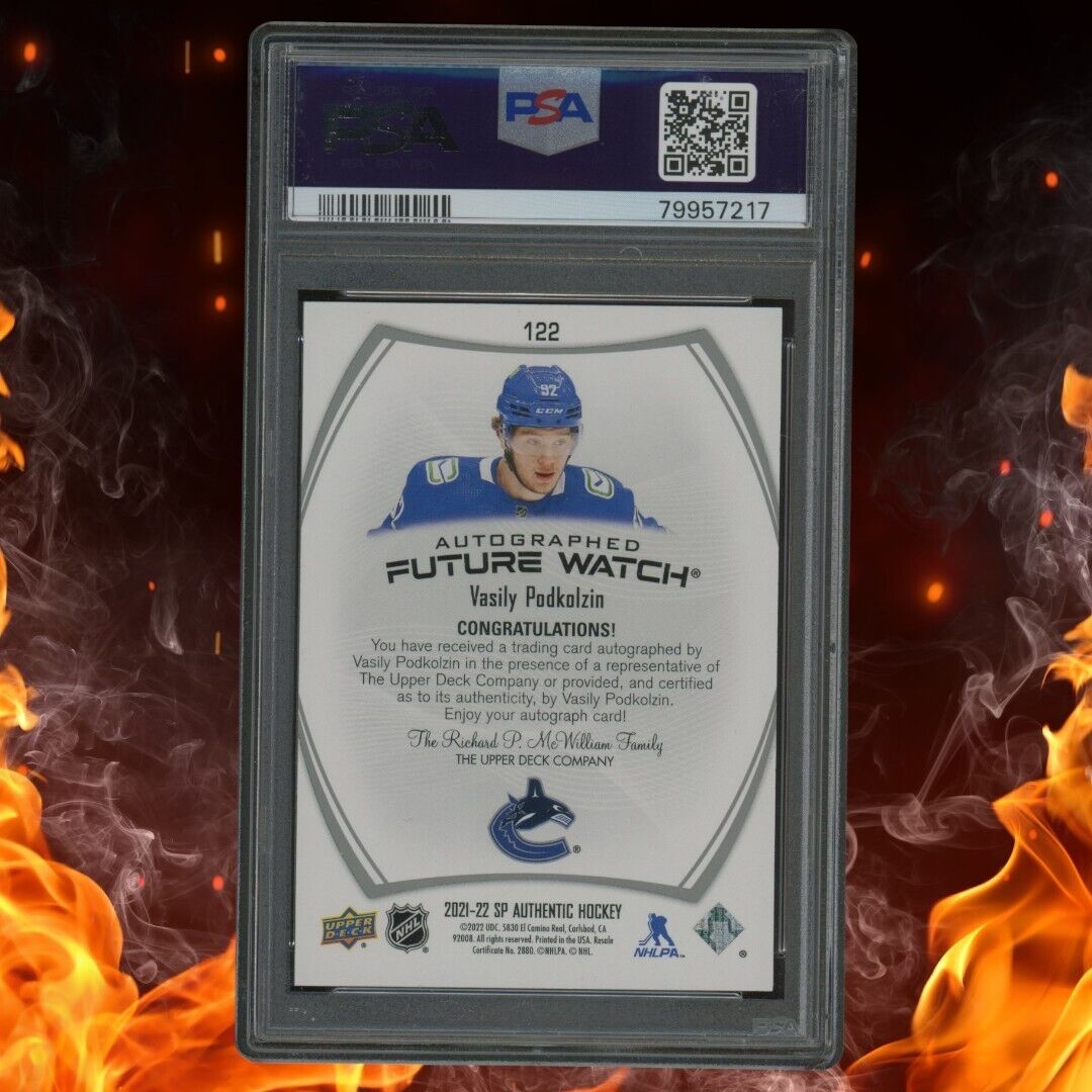 2021-22 SP Authentic VASILY PODKOLZIN Future Watch Auto /999 PSA 10 #122 Rookie