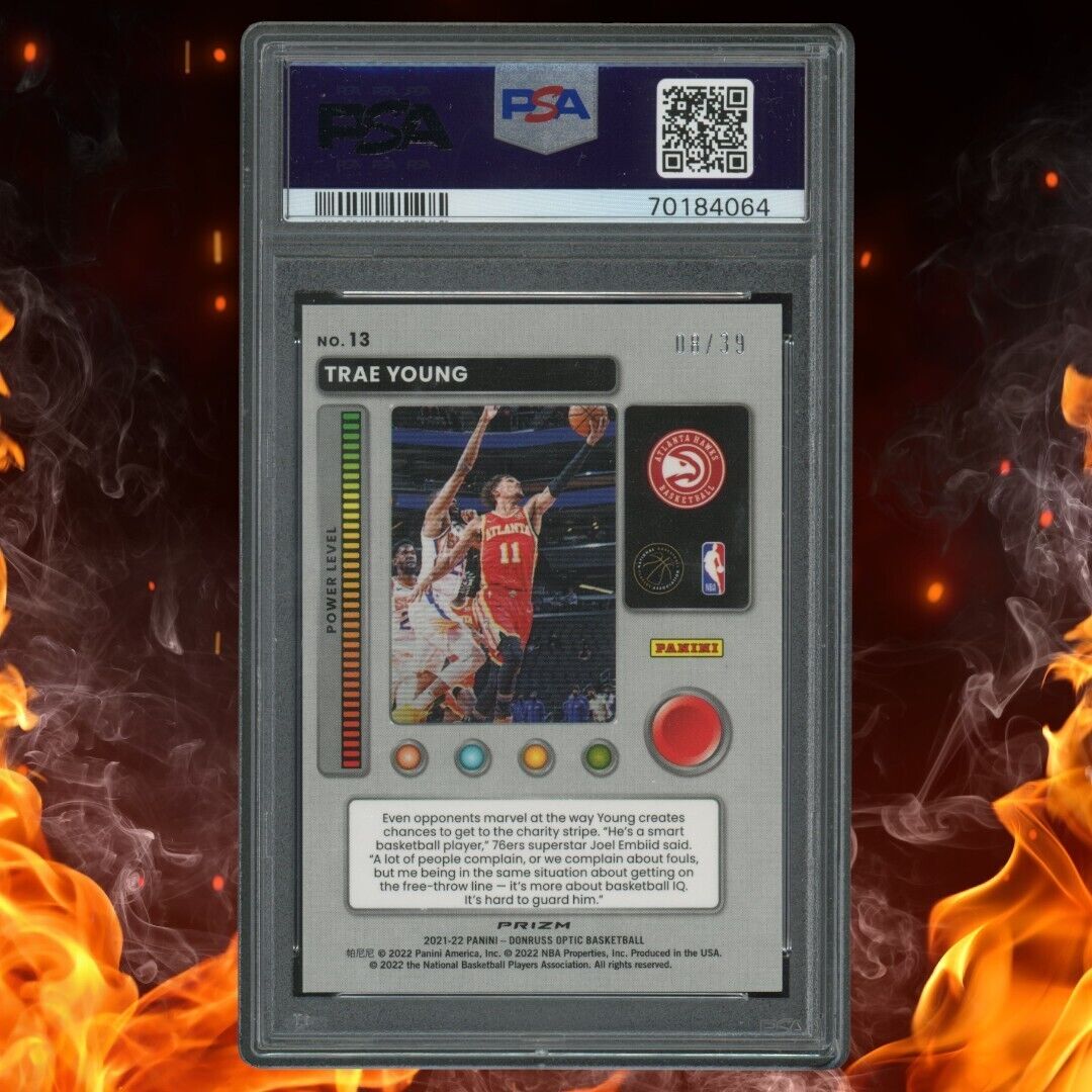 2021-22 Donruss Optic TRAE YOUNG T-Minus 3, 2, 1 /39 Orange PSA 10 #14