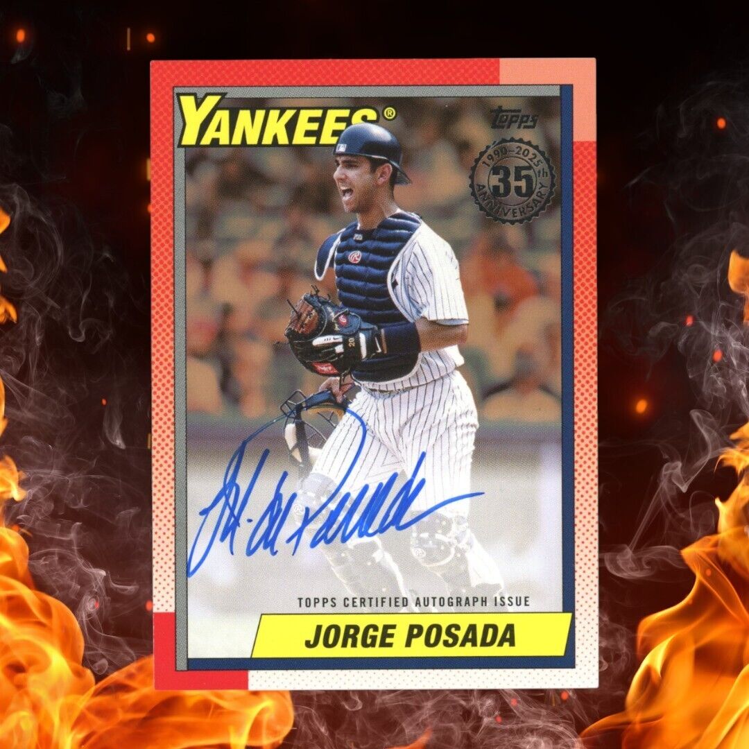 2025 Topps Series 1 JORGE POSADA Retro Auto /50 Orange 1990 Design #90A-JPO