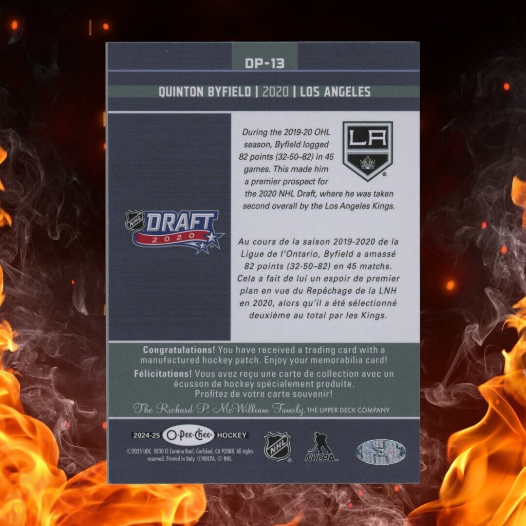 2024-25 O-Pee-Chee QUINTON BYFIELD First Round Draft Patch #DP-13 SP