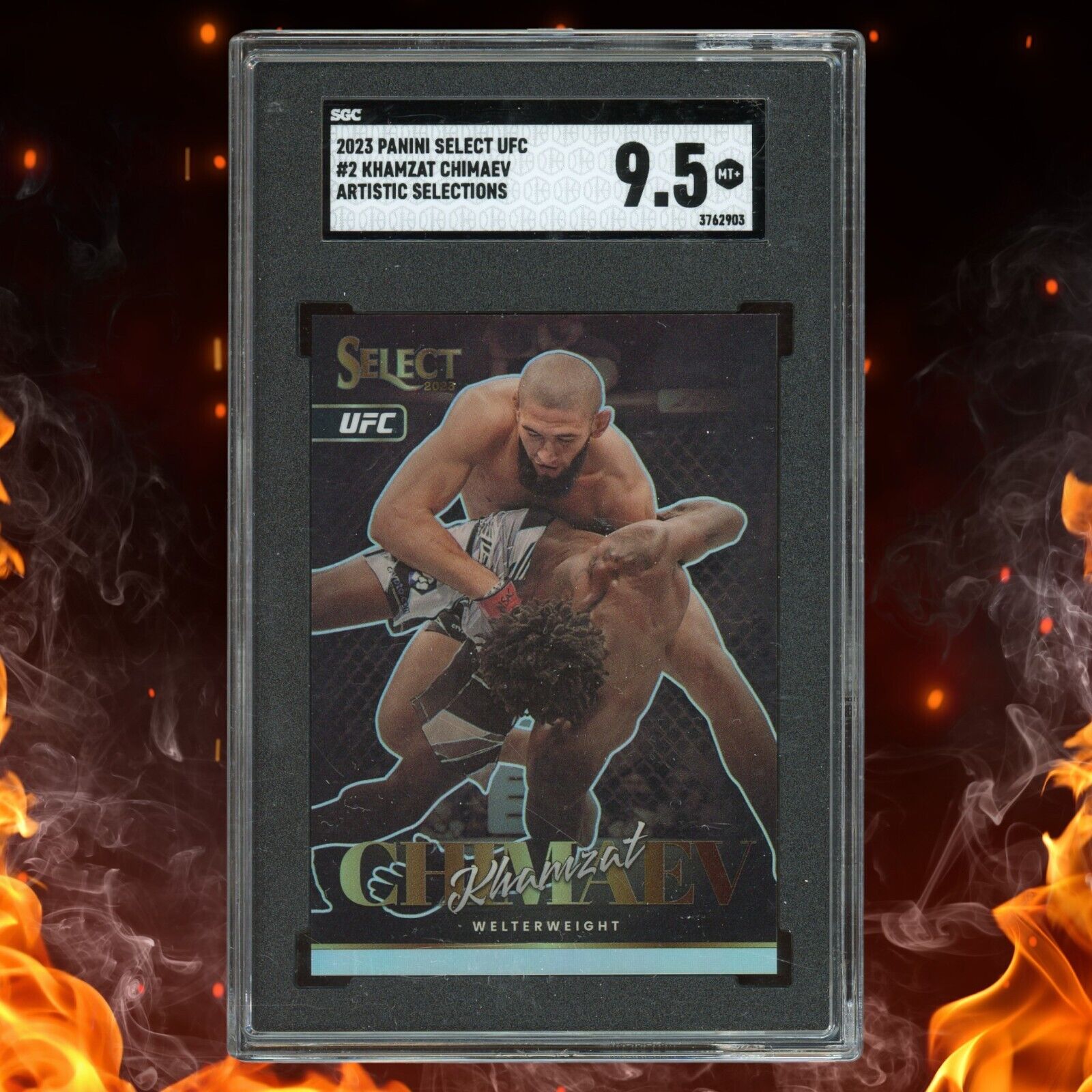 2023 Panini Select UFC KHAMZAT CHIMAEV Artistic Selections SGC 9.5 #2 Case Hit