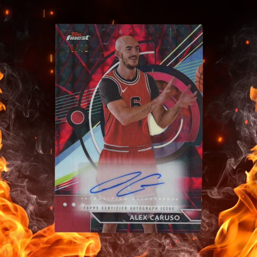 2023-24 Topps Finest Basketball ALEX CARUSO Auto 10/10 Black Refractor #FA-AC