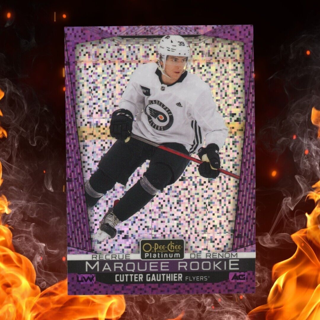 2024-25 O-Pee-Chee CUTTER GAUTHIER Marquee Rookie /99 Platinum Violet Pixels #CG