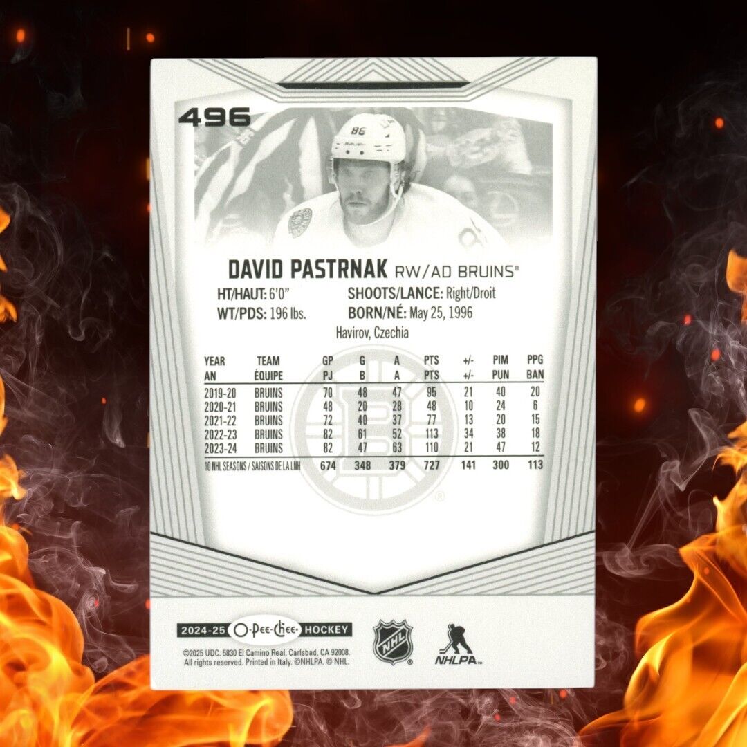 2024-25 O-Pee-Chee DAVID PASTRNAK Black & White Test Print #496 SSP