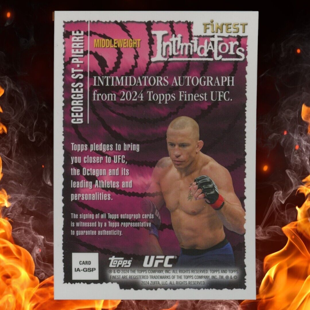 2024 Topps Finest UFC GEORGES ST-PIERRE Intimidators Auto /39 Gold #IA-GSP