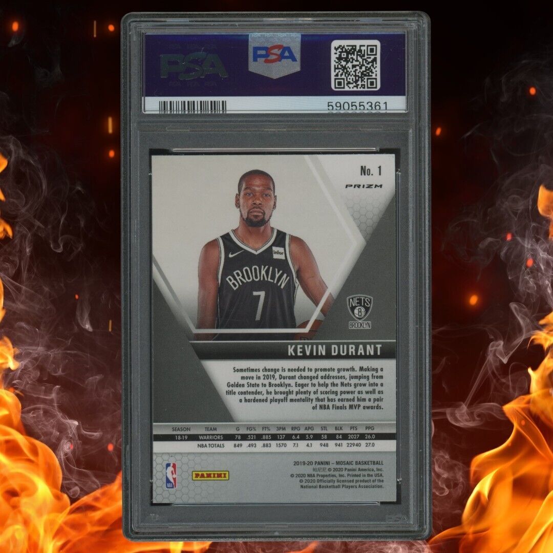 2019-20 Panini Mosaic KEVIN DURANT Red Wave Prizm PSA 10 #1