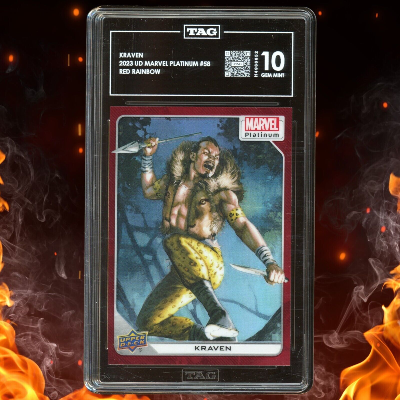 Upper Deck Marvel Platinum KRAVEN Red Rainbow TAG 10 #58