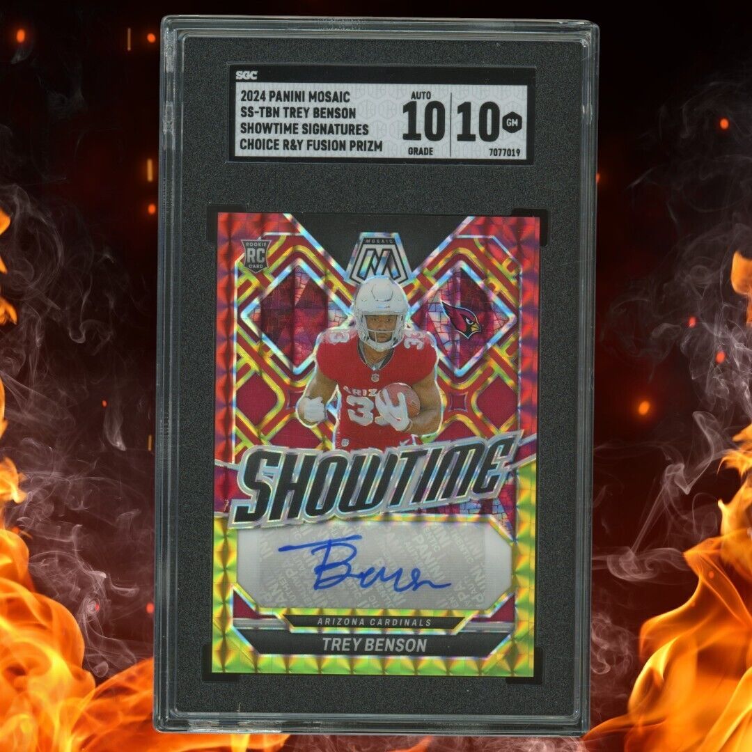 2024 Panini Mosaic TREY BENSON Rookie Auto Showtime Signatures Choice R&Y SGC 10