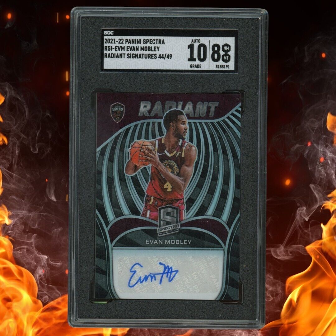 2021-22 Panini Spectra EVAN MOBLEY Rookie Auto /49 Radiant Signatures SGC 8 #EVM