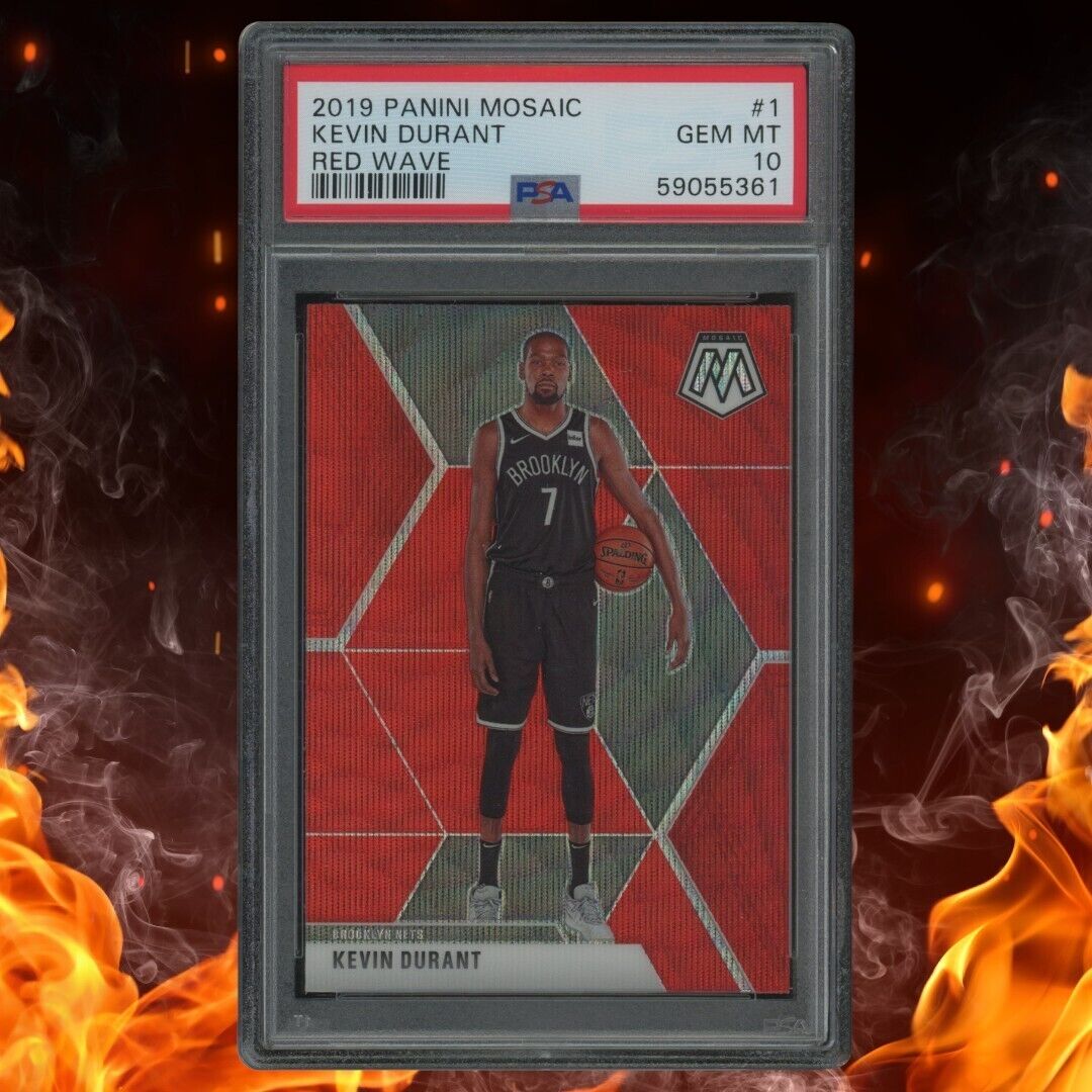 2019-20 Panini Mosaic KEVIN DURANT Red Wave Prizm PSA 10 #1