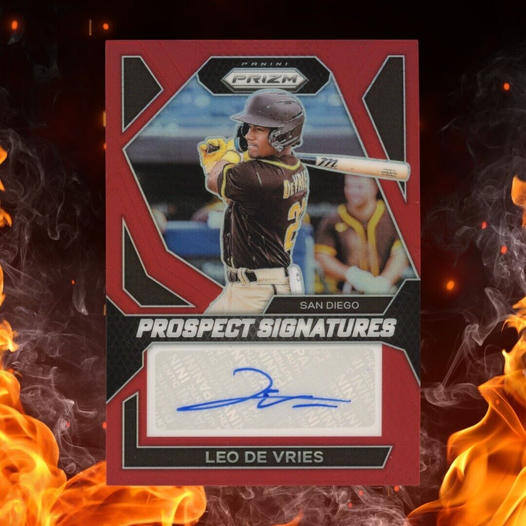 2024 Panini Prizm Baseball LEO DE VRIES Prospect Signatures /99 Red Prizm Auto