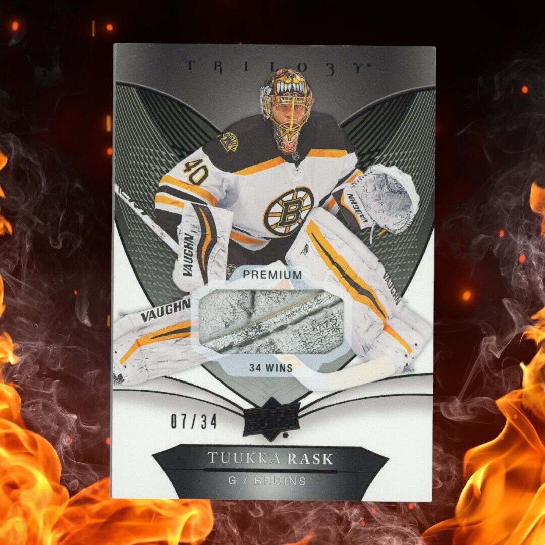 2018-19 Upper Deck Trilogy TUUKKA RASK Pad Patch /34 Premium Black #42