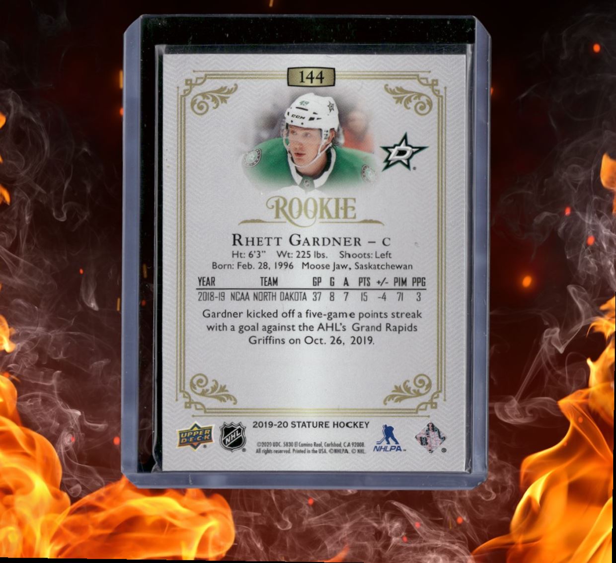 2019-20 Upper Deck Stature Rhett Gardner Blue Rookie 08/35 #144