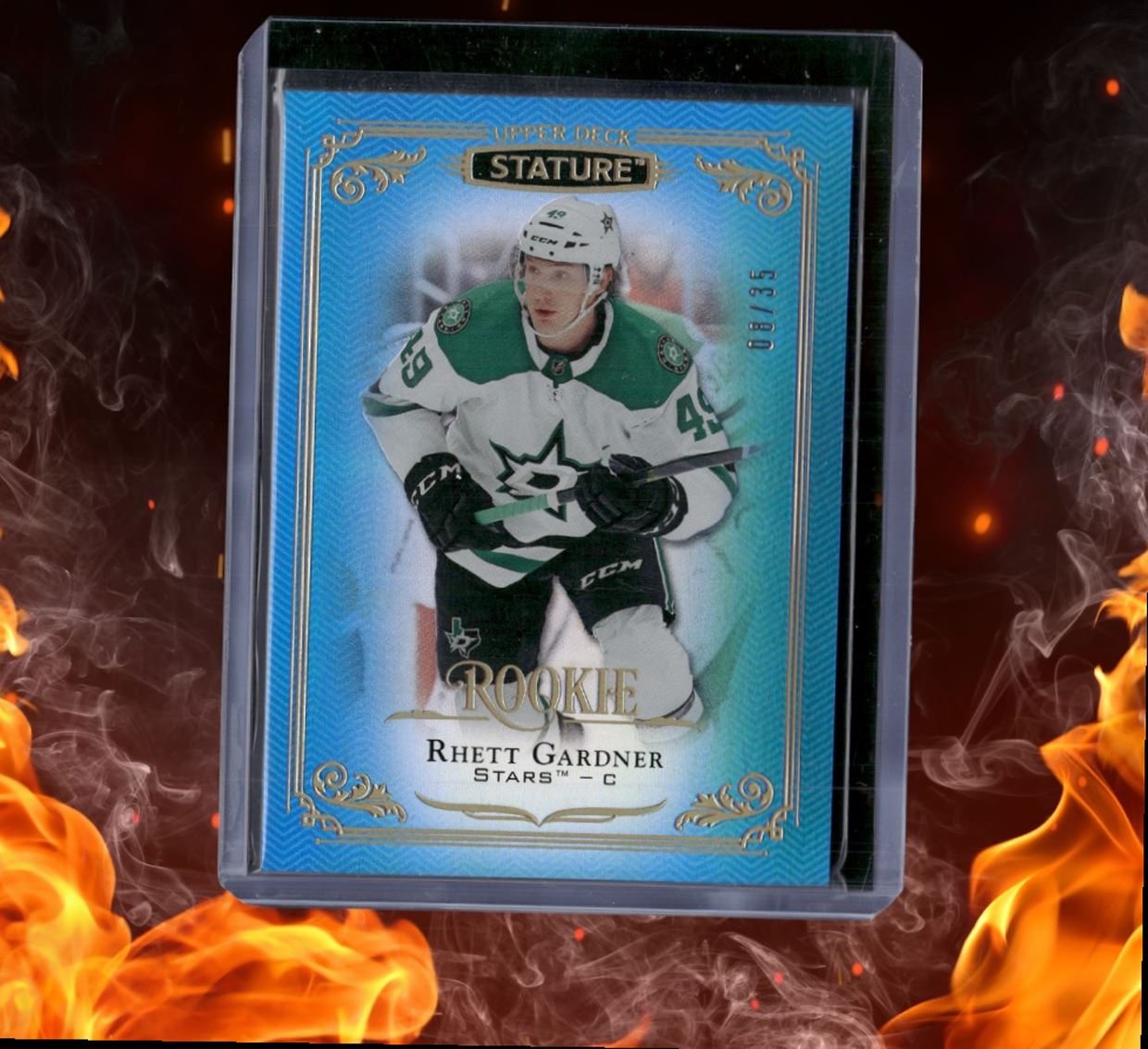 2019-20 Upper Deck Stature Rhett Gardner Blue Rookie 08/35 #144