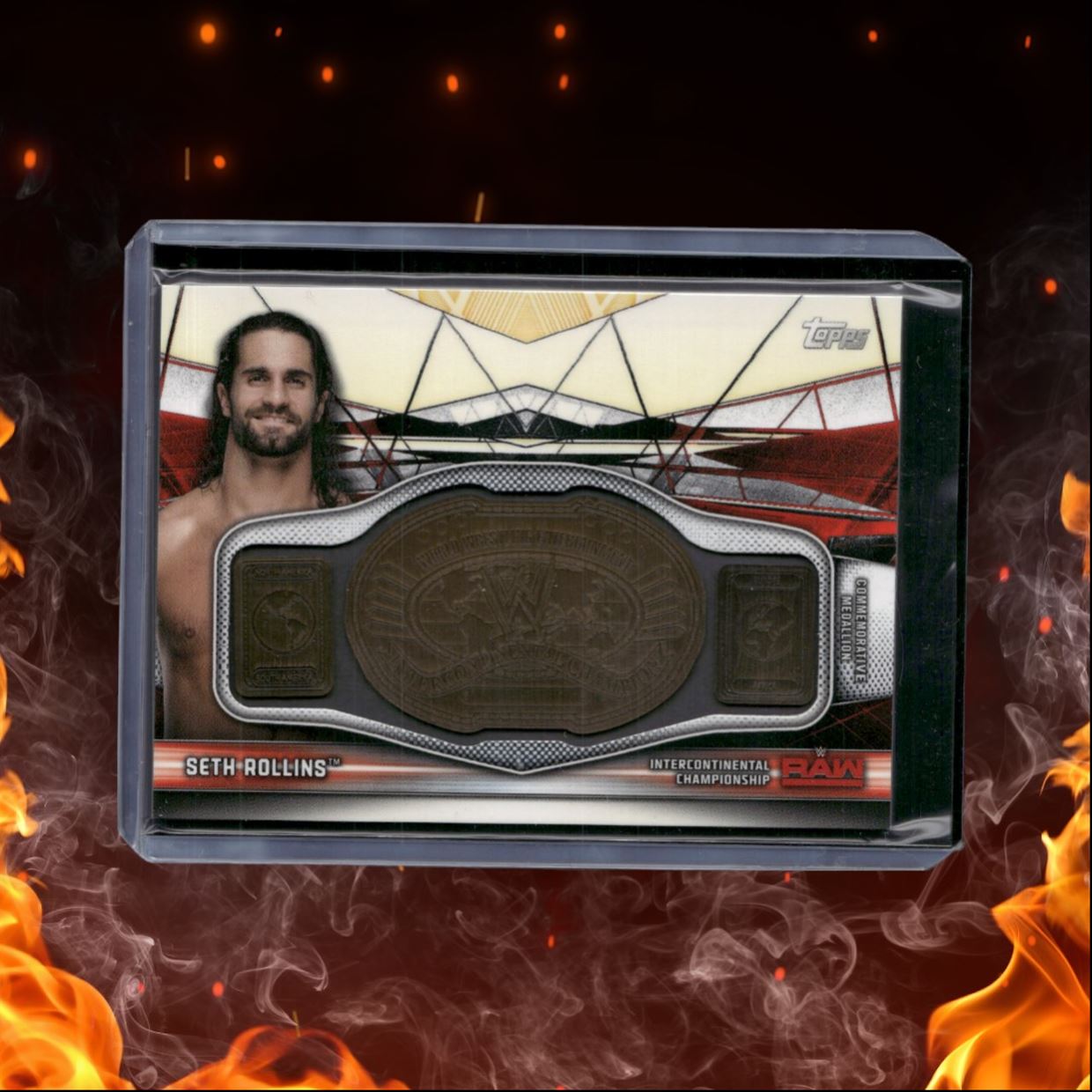 2019 Topps WWE Seth Rollins Commemorative Championship Relic 055/199 #RC-SR
