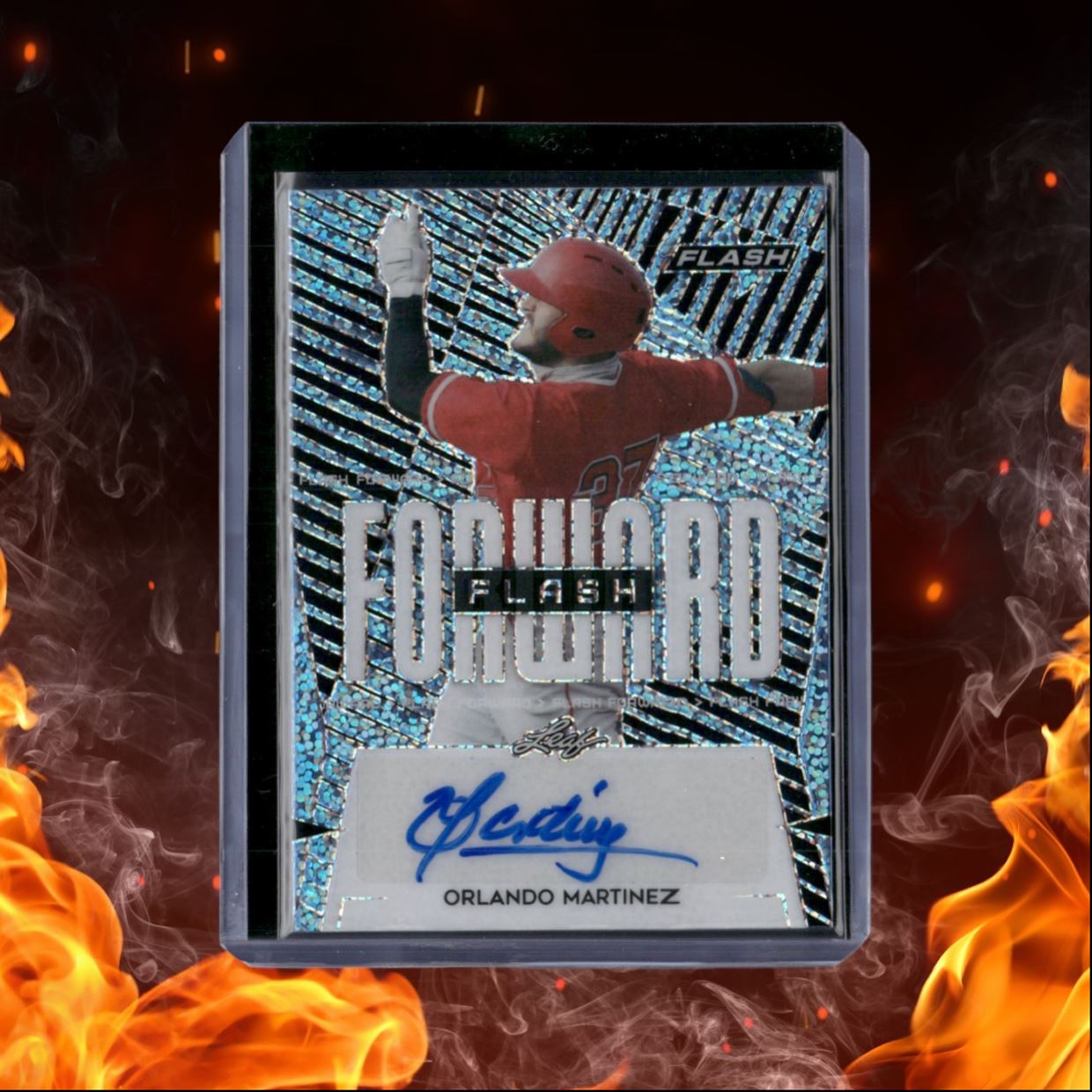 2021 Leaf Flash Orlando Martinez Prospect Flash Forward Platinum Blue Auto 34/50