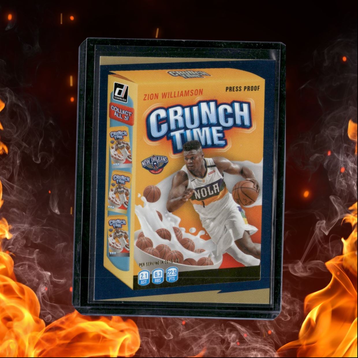 2020-21 Panini Donruss Zion Williamson Crunch Time Press Proof #9