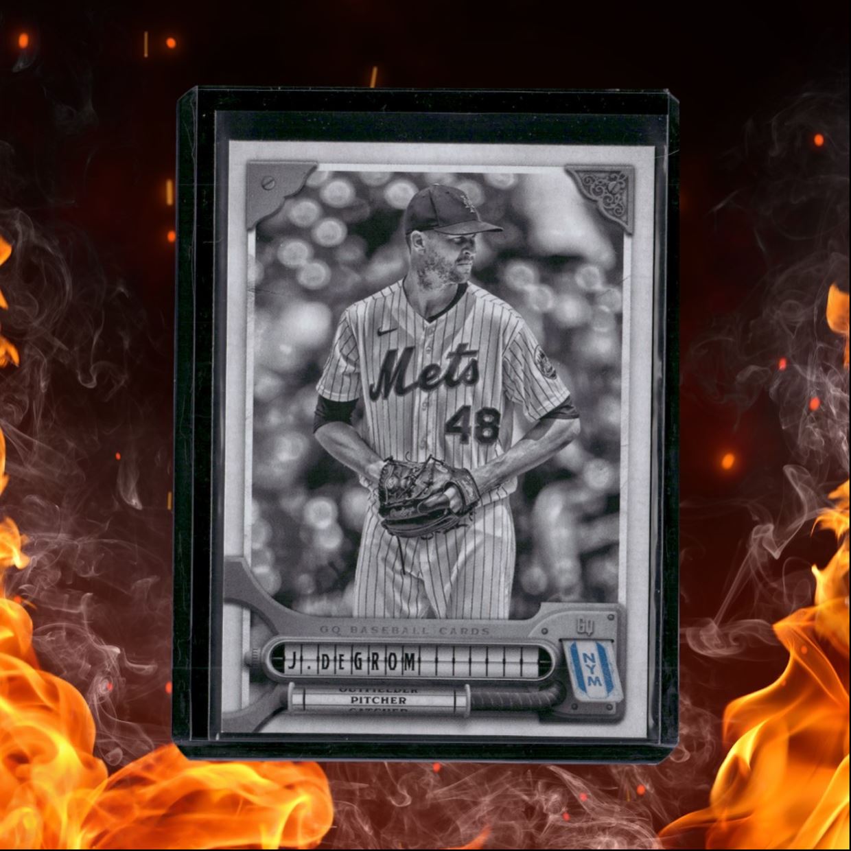2022 Topps Gypsy Queen Jacob DeGrom Black and White 37/50 #130