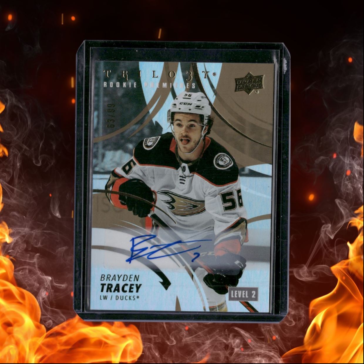 2022-23 Upper Deck Trilogy Brayden Tracey Level 2 Premieres Rookie Auto 63/99