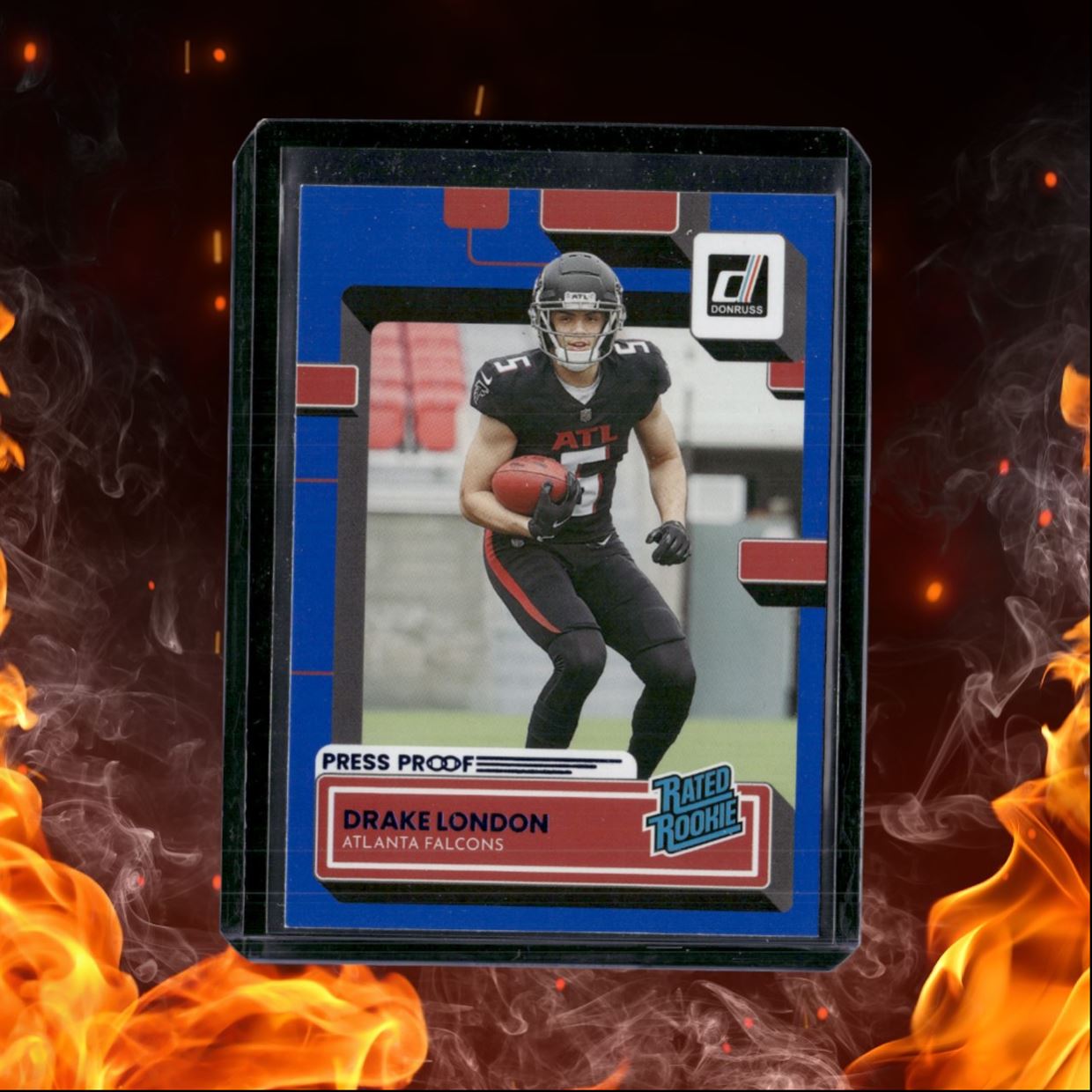 2022 Panini Donruss Drake London Press Proof Blue Rated Rookie #307