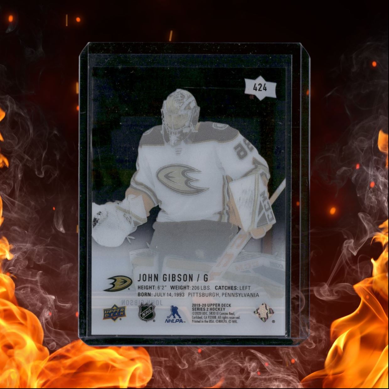 2019-20 Upper Deck John Gibson Clear Cut SSP #424