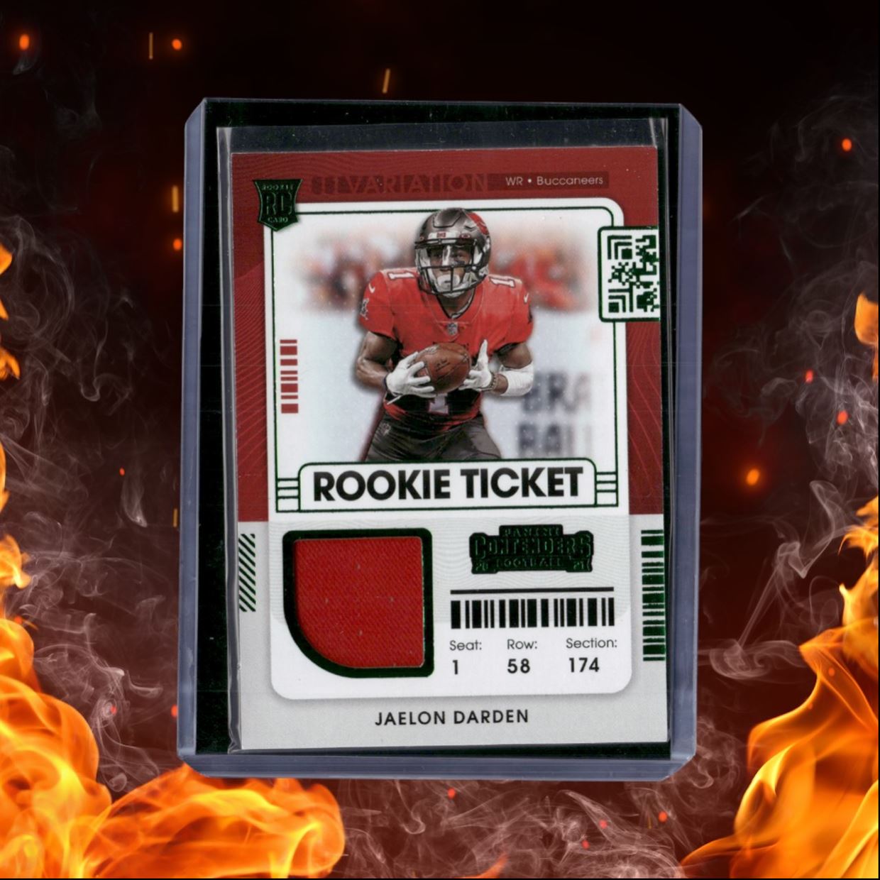 2021 Panini Contenders Jaelon Darden Ticket Swatches Variation Green Rookie