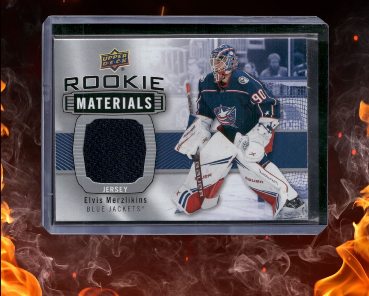 2019-20 Upper Deck Elvis Merzlikins Materials Jersey Rookie #RM-EM
