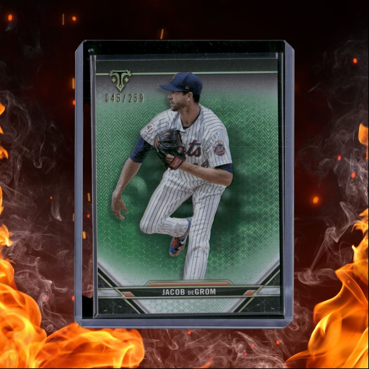 2021 Topps Triple Threads Jacob deGrom Emerald Green 045/259 #70