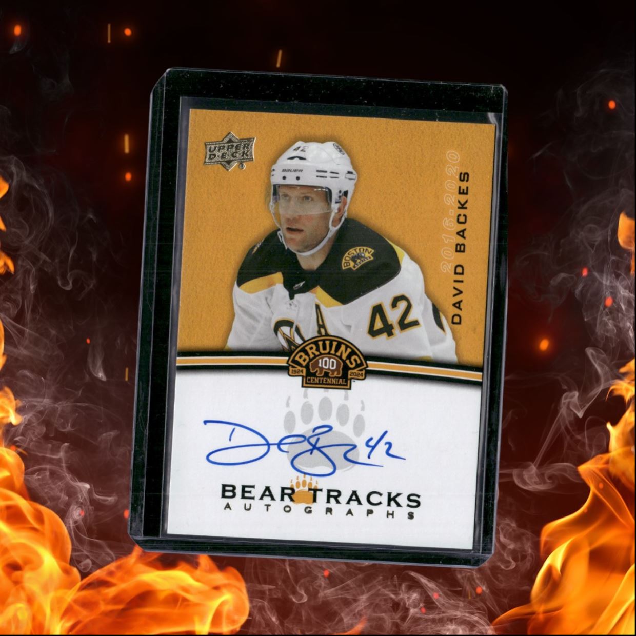 2023-24 Upper Deck Boston Bruins Centennial David Backes Bear Tracks Auto #BT-DB