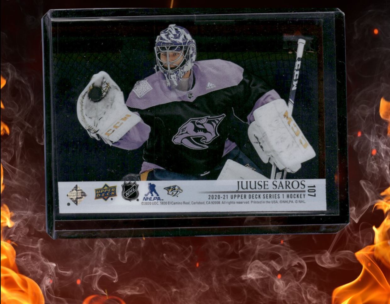 2020-21 Upper Deck Juuse Saros Clear Cut SP #107