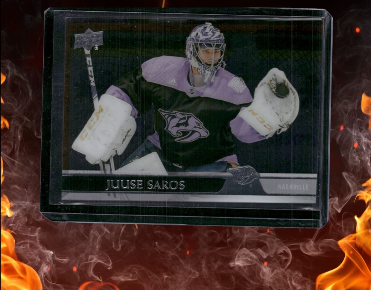 2020-21 Upper Deck Juuse Saros Clear Cut SP #107