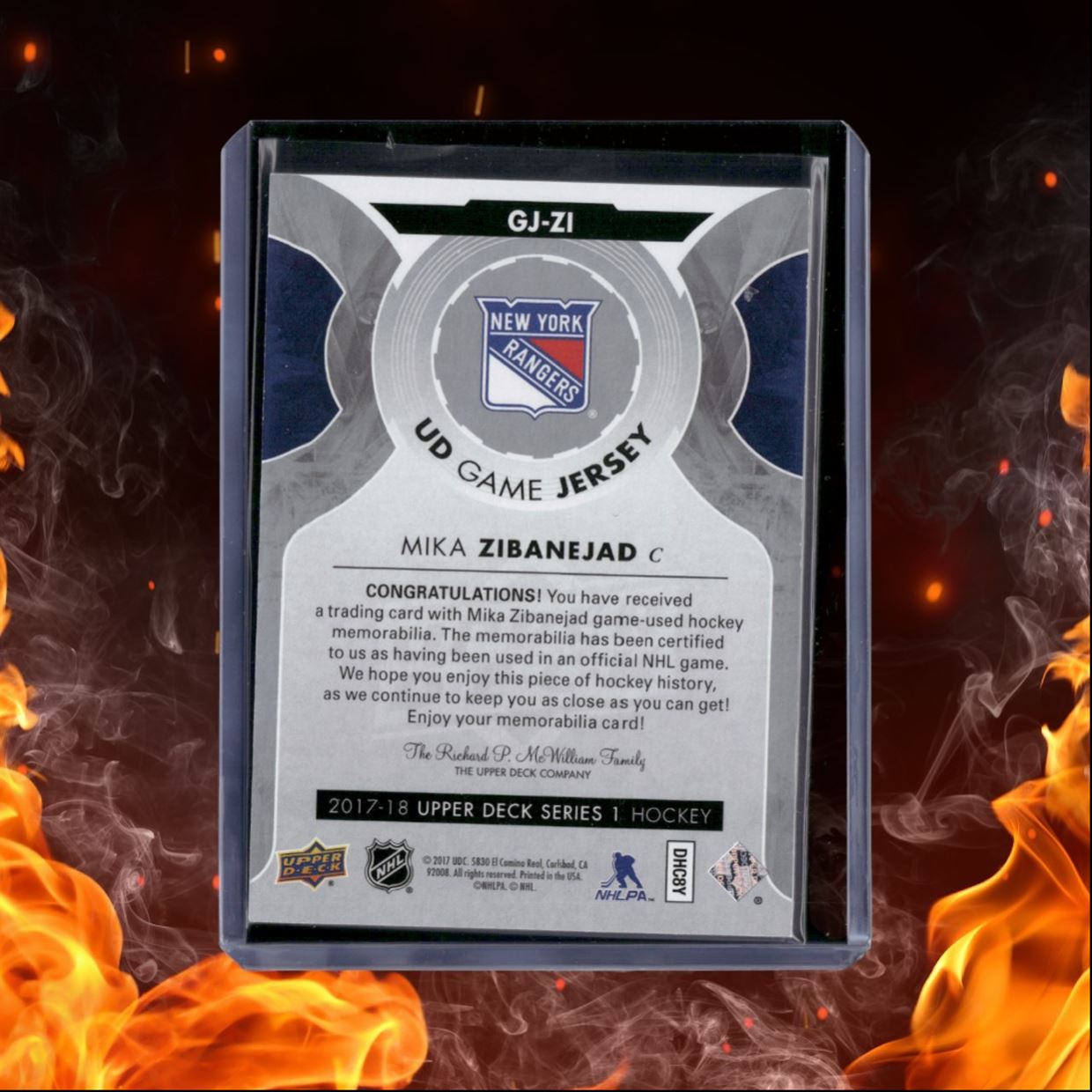 2017-18 Upper Deck Mika Zibanejad UD Game Jersey #GJ-ZI